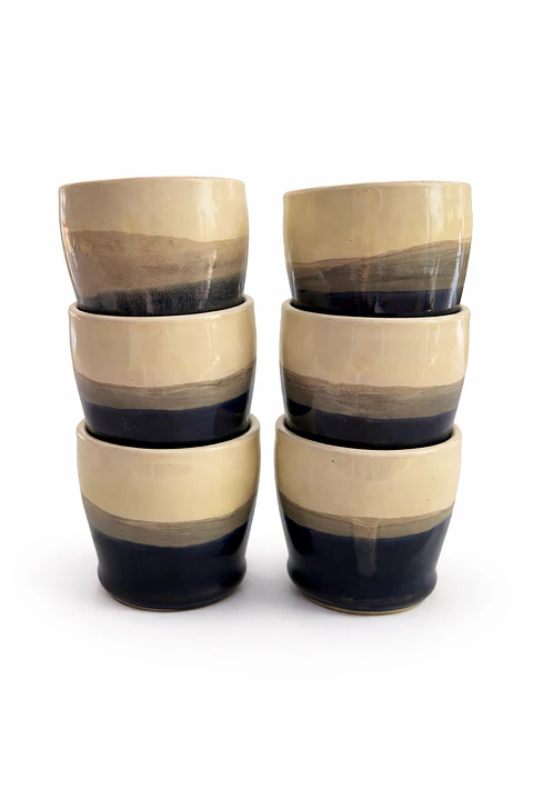Set 6 Vasos Pisco Sour Azul Profundo