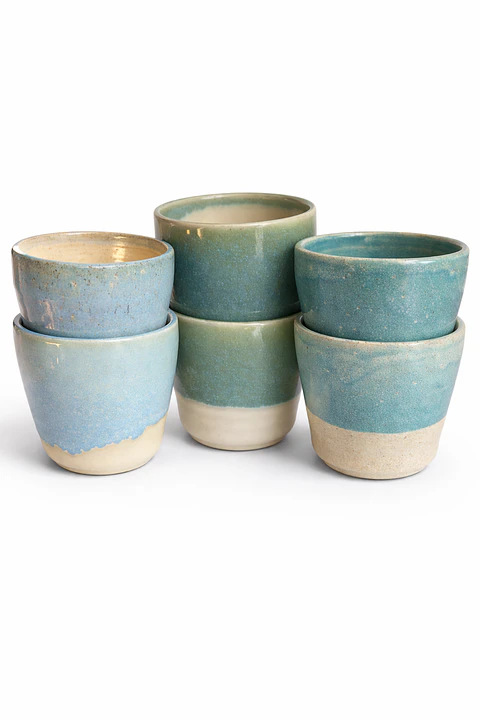 Set 6 Vasos Pisco Sour Tonos Celestes