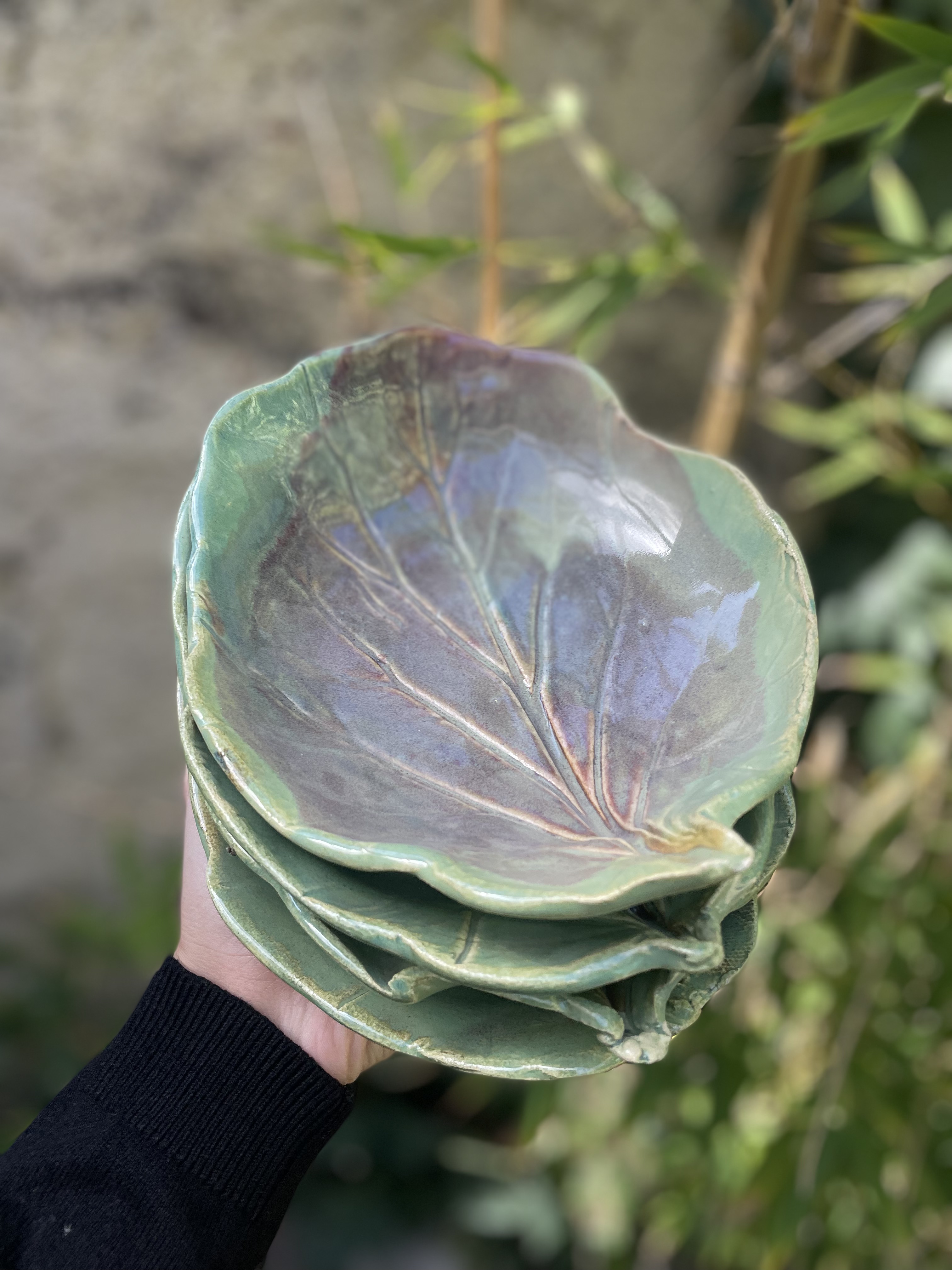 Plato Hoja en Gres 5