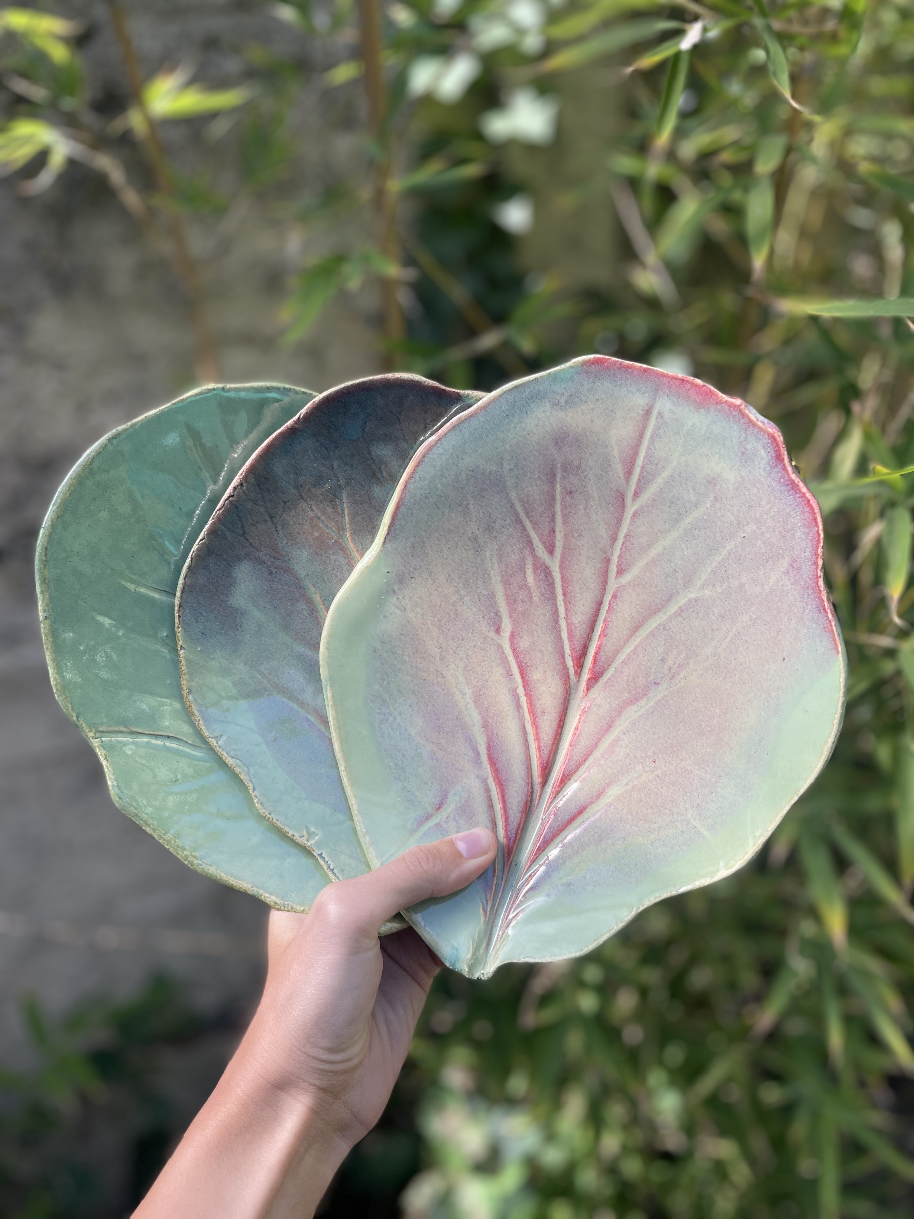 Plato Hoja en Gres 3