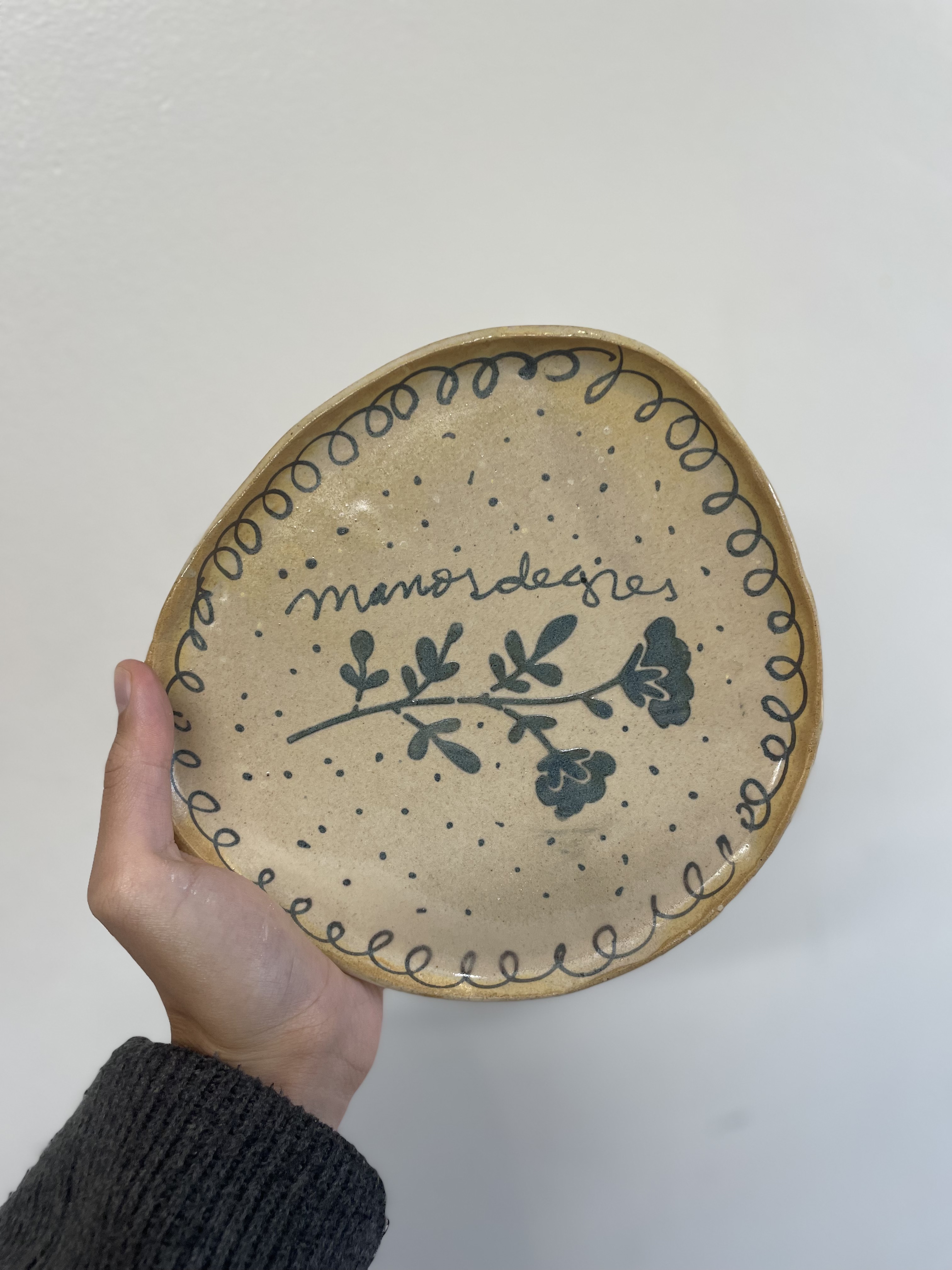 Juego Tazas y Platos Azul Pintado 4