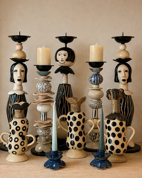 Candelabros Manos de Gres