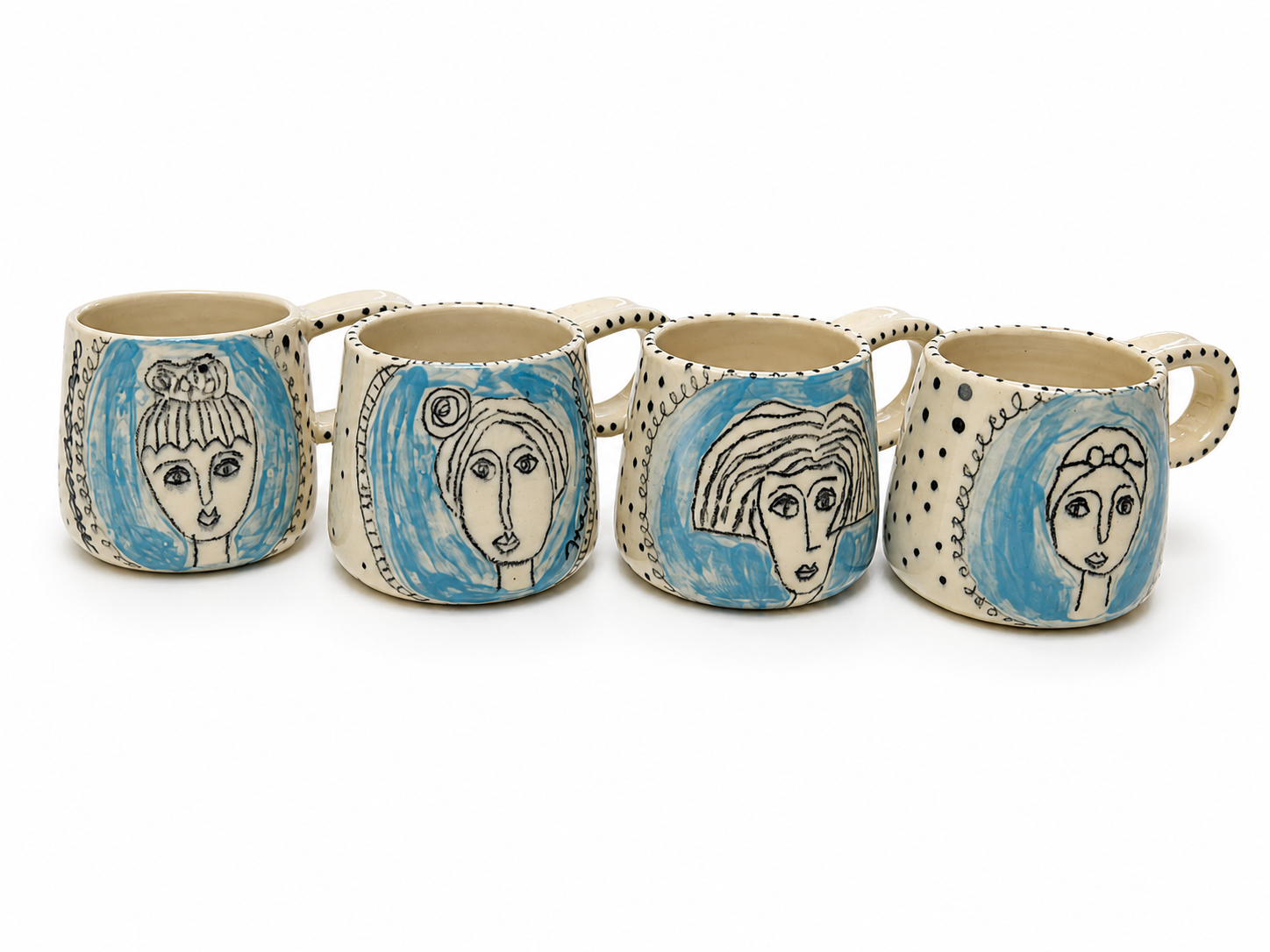 Set 4 Tazas Espresso Caritas Celeste 2