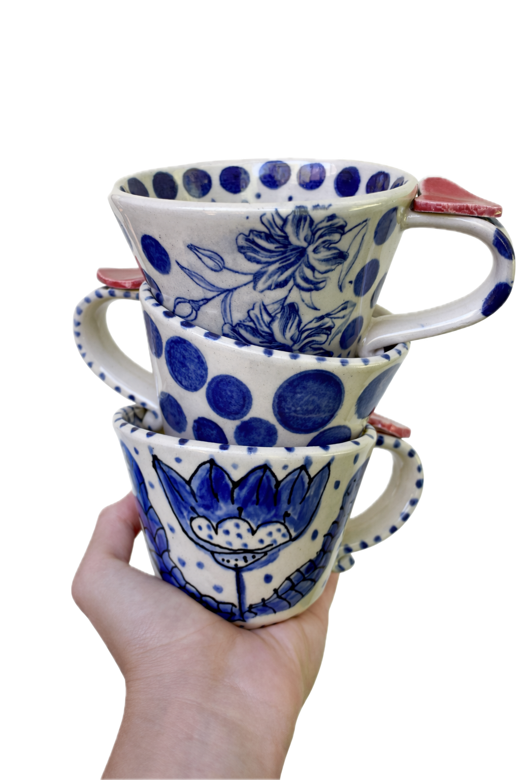 Set 6 Tazones Polka Dots Azul 4