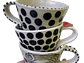 Set 4 Tazones Polka Dots Negro - Miniatura 3