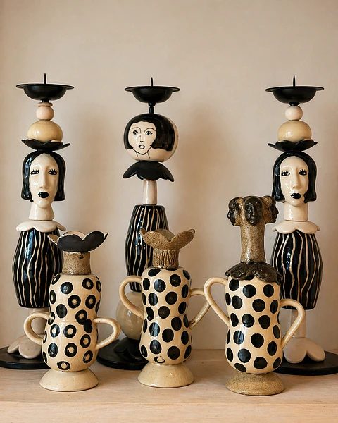 Candelabros Manos de Gres