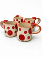 Set 4 Tazas Espresso Polka Dots Rojos - Miniatura 1