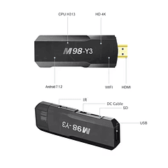 m98Y3 tv stick: transforme sua tv em smart tv 4k com android tv