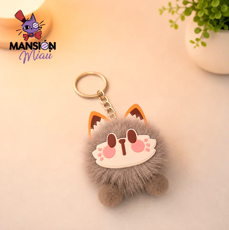 LLAVERO GATITO POMPON COLORES 5