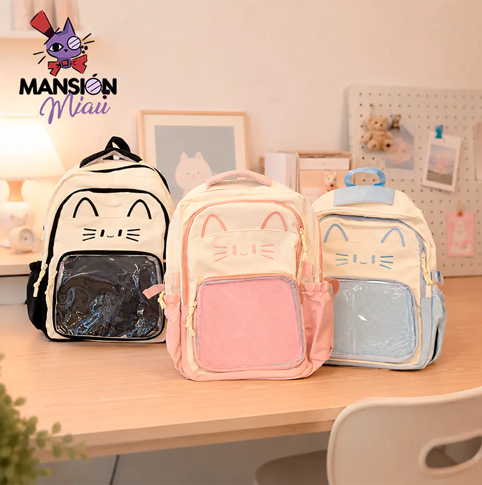 MOCHILA CARA DE GATO 1