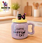 TAZÓN CON TAPA Y BOMBILLA GATO NEGRO CON PUNTOS 3D - Miniatura 4
