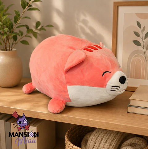 PELUCHE GATO ROSADO ACOSTADO