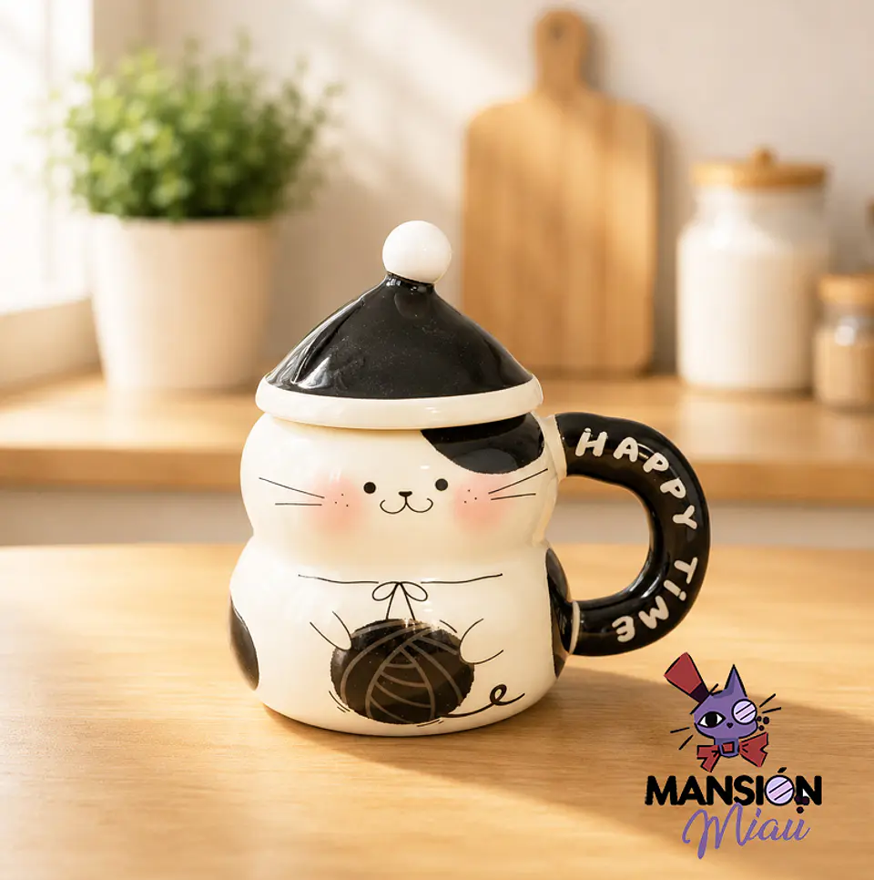 TAZÓN DE GATITO CON OVILLO DE LANA 2