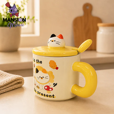 TAZA TAPA 3D GATO CALICO