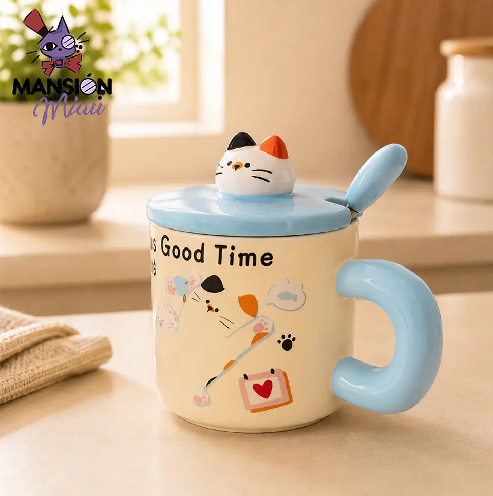 TAZA TAPA 3D GATO CALICO 3