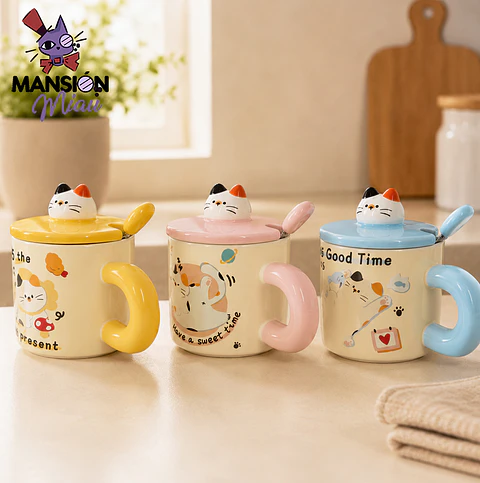 TAZA TAPA 3D GATO CALICO