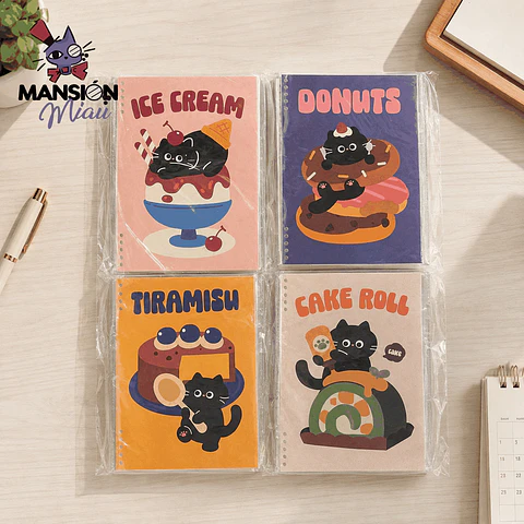 LIBRETA ESPIRAL ARMABLE B5 GATITOS Y POSTRES