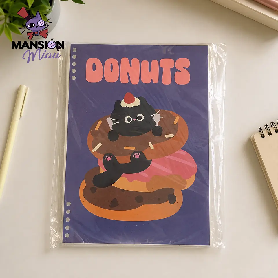 LIBRETA ESPIRAL ARMABLE B5 GATITOS Y POSTRES 3