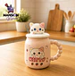 TAZÓN CON TAPA Y CUCHARA GATO CALICÓ - Miniatura 3