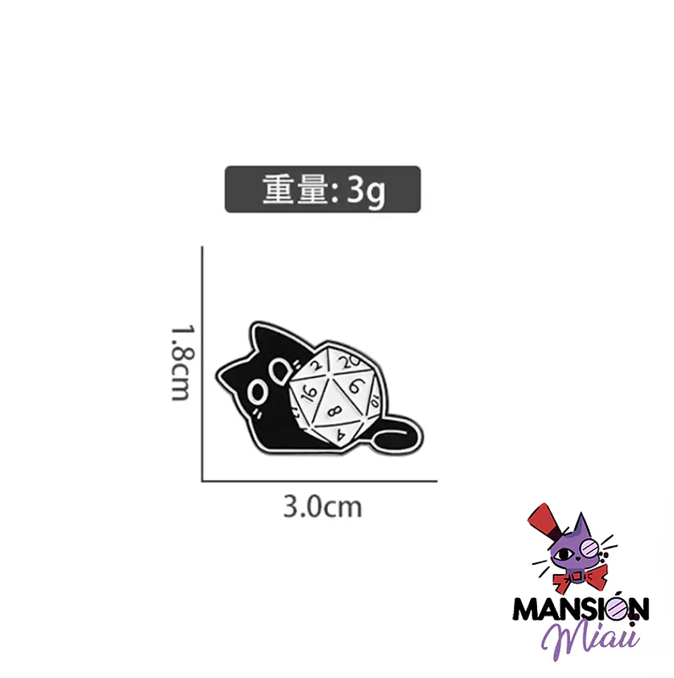 PIN METALICO GATO NEGRO 3