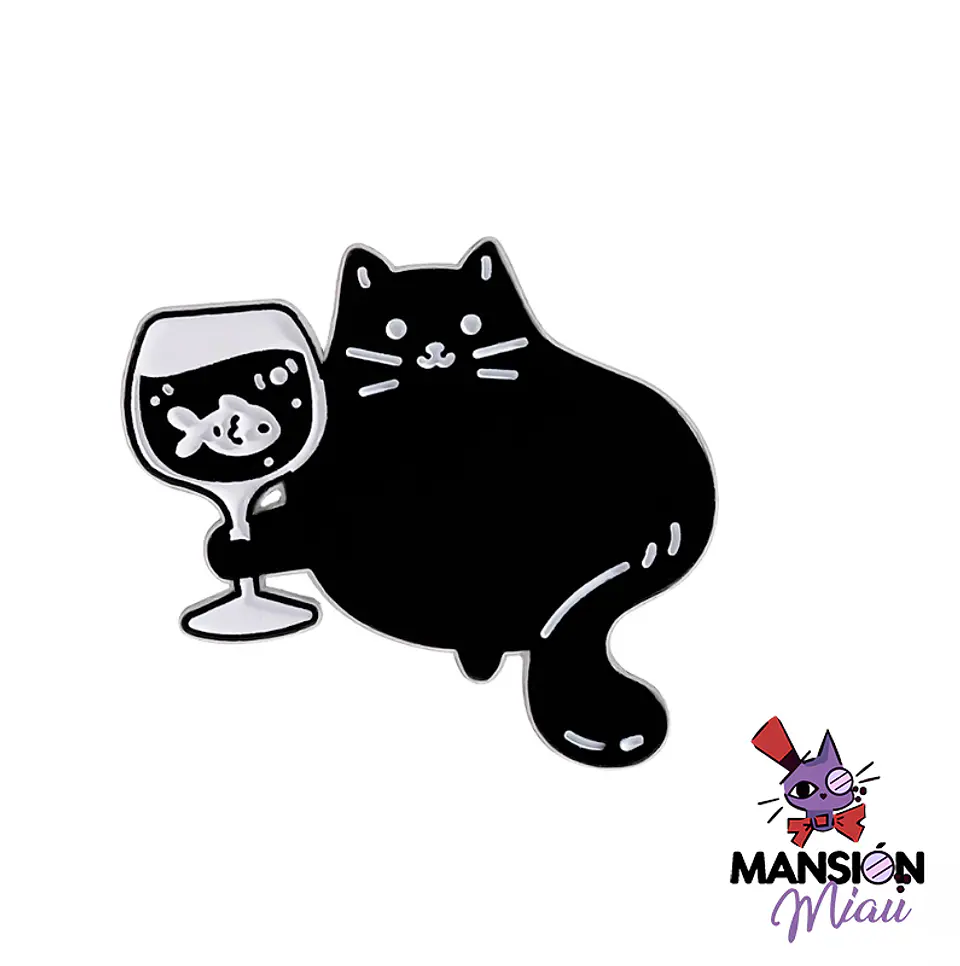 PIN METALICO GATO NEGRO 4