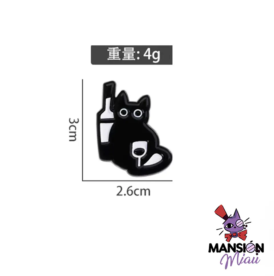 PIN METALICO GATO NEGRO 5