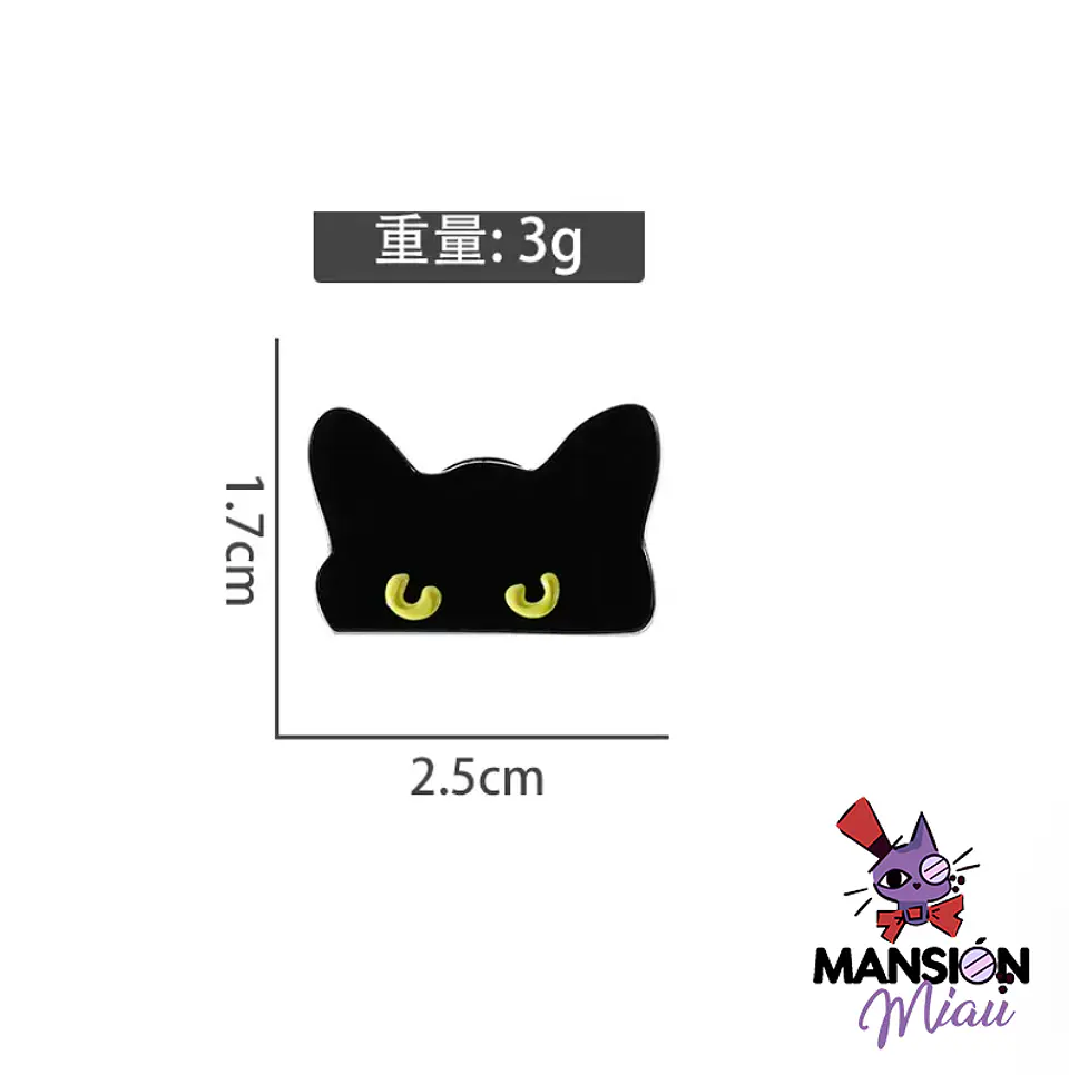 PIN METALICO GATO NEGRO 8