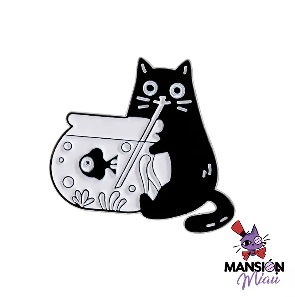 PIN METALICO GATO NEGRO 13