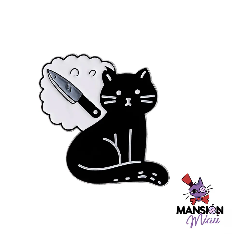 PIN METALICO GATO NEGRO 14