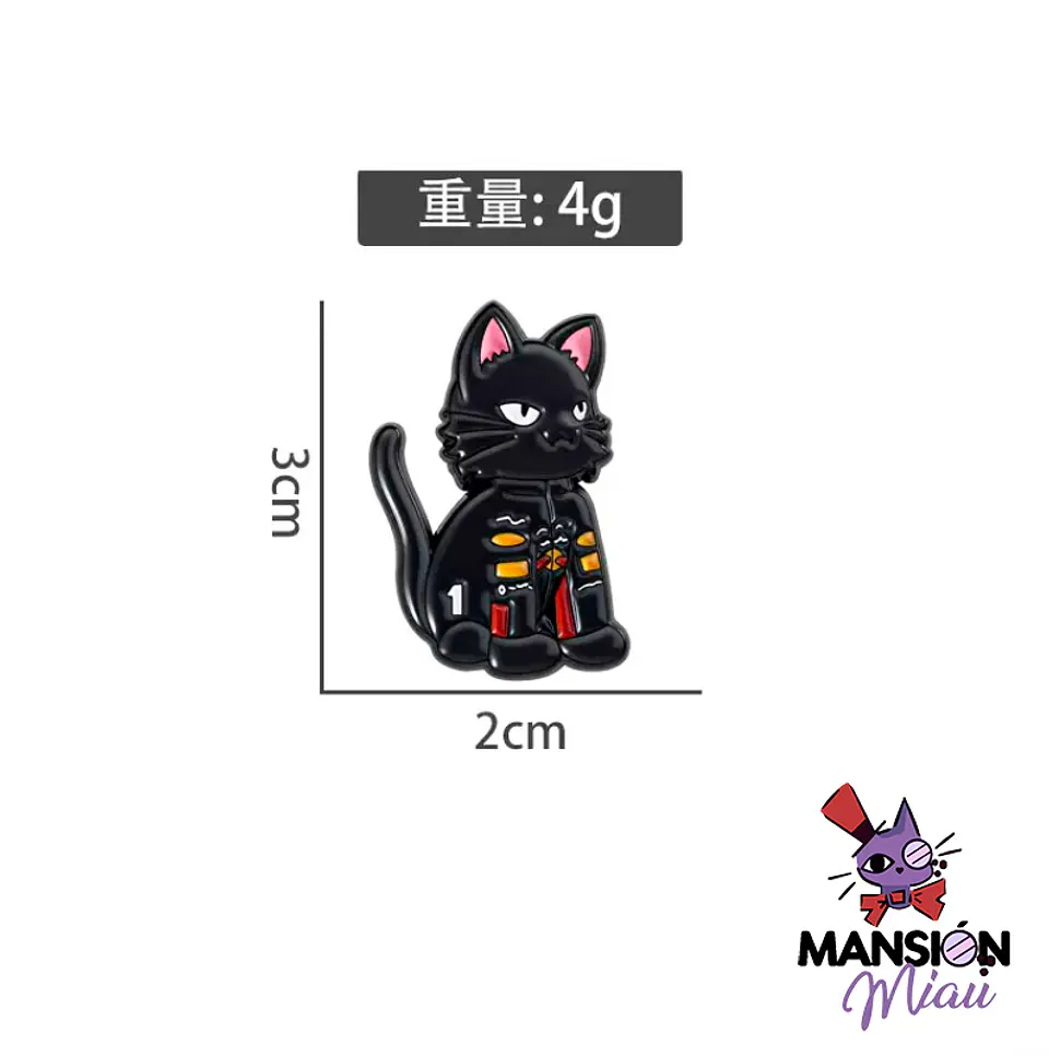 PIN METALICO GATO NEGRO 15