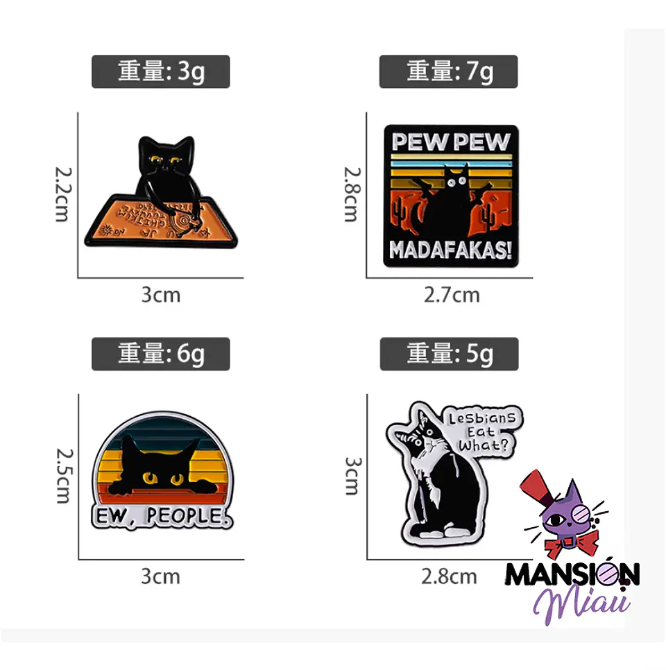 PIN METALICO GATO VARIEDADES 3