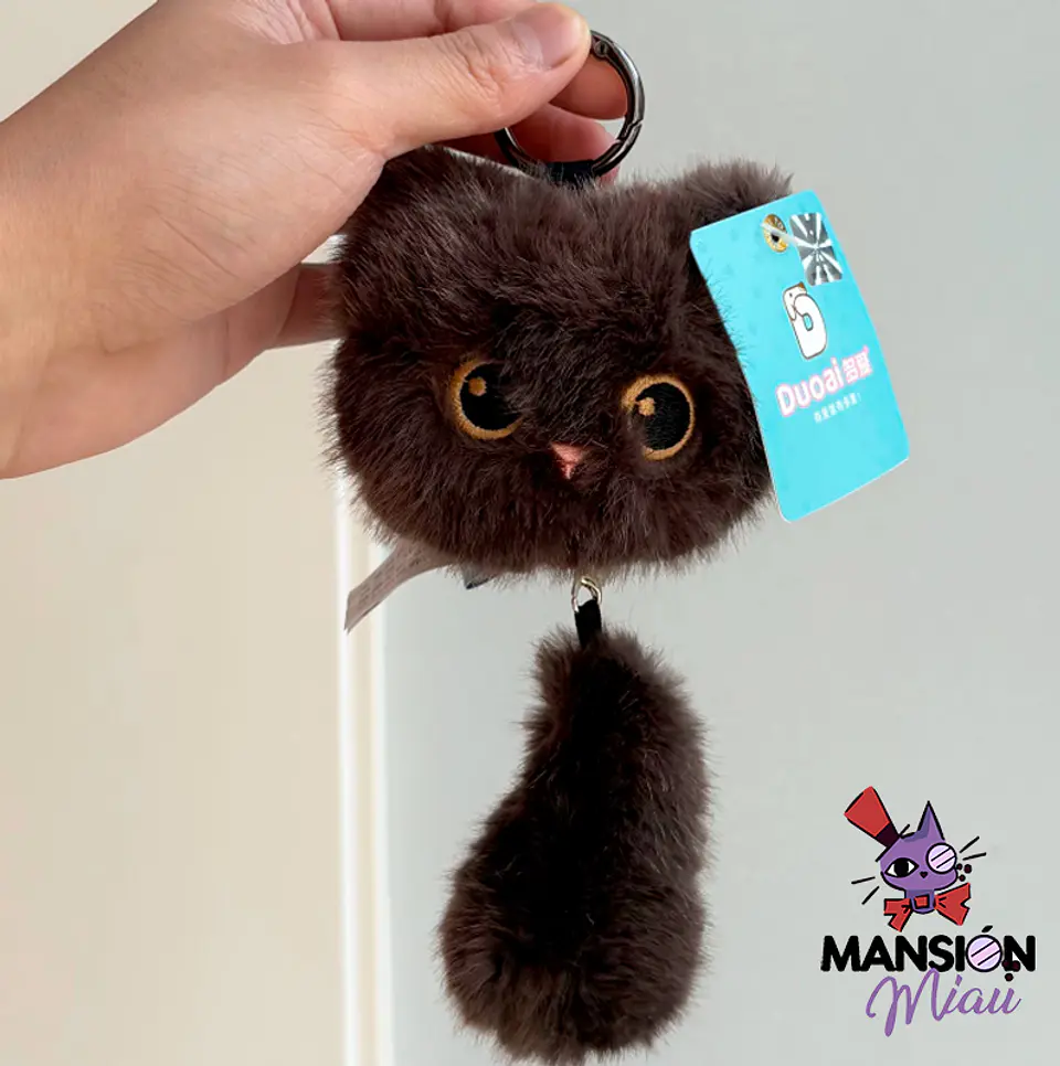 LLAVERO BAG CHARM GATITO PELUDO QUE TIEMBLA 3