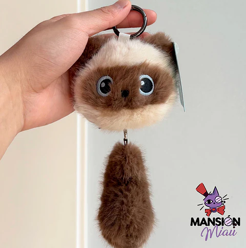 LLAVERO BAG CHARM GATITO PELUDO QUE TIEMBLA