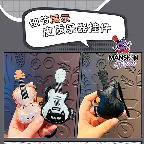 LLAVERO BAG CHARM INSTRUMENTOS CON DISEÑO DE GATO