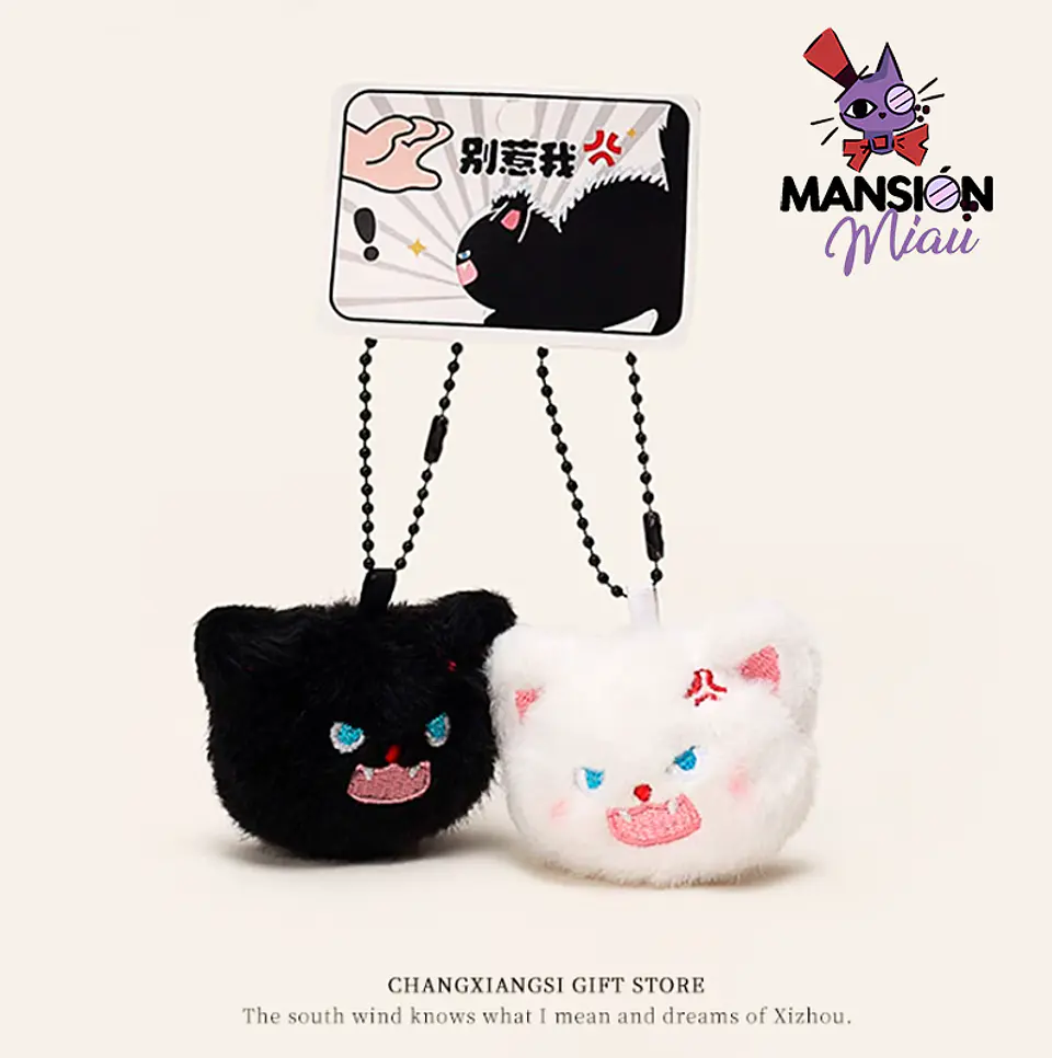 SET 2 LLAVEROS CABEZAS GATITOS FURIOSOS 1
