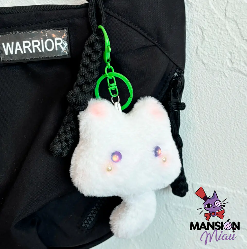 LLAVERO BAG CHARM GATITO BLANCO OJOS DE COLORES 5