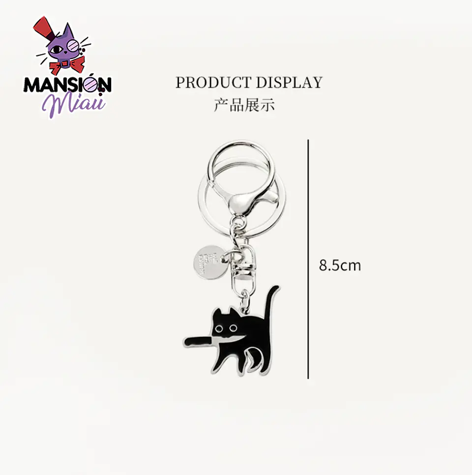 LLAVERO METALICO GATITO NEGRO 5