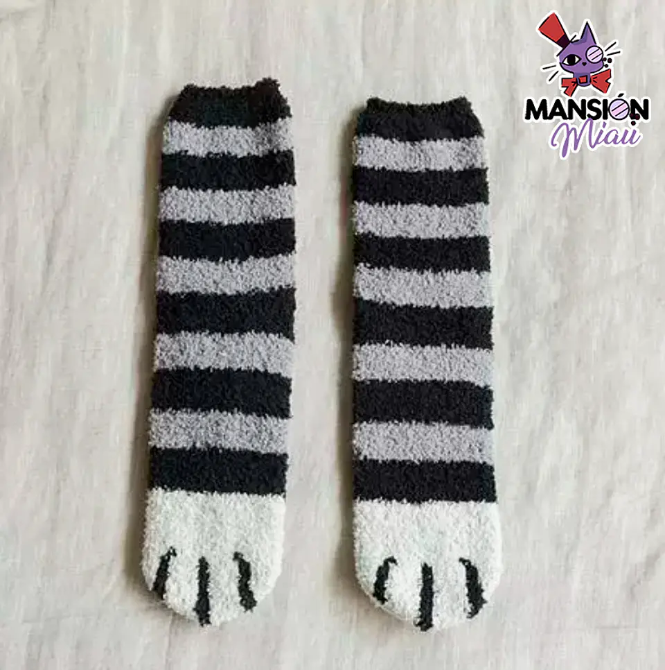 CALCETINES DE FELPA PATITA DE GATO 6
