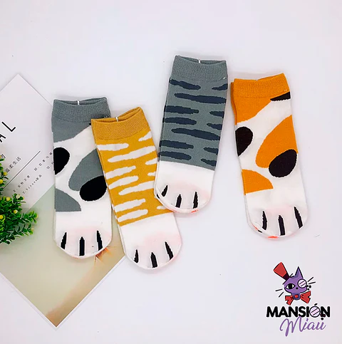 CALCETINES TOBILLEROS PATITA DE GATO YUER