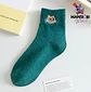 CALCETINES DE ALGODÓN QUARTER GATITO BORDADO - Miniatura 6