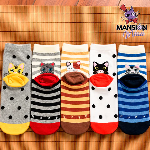 CALCETINES CABEZA DE GATITO ASOMADO DEL TALON