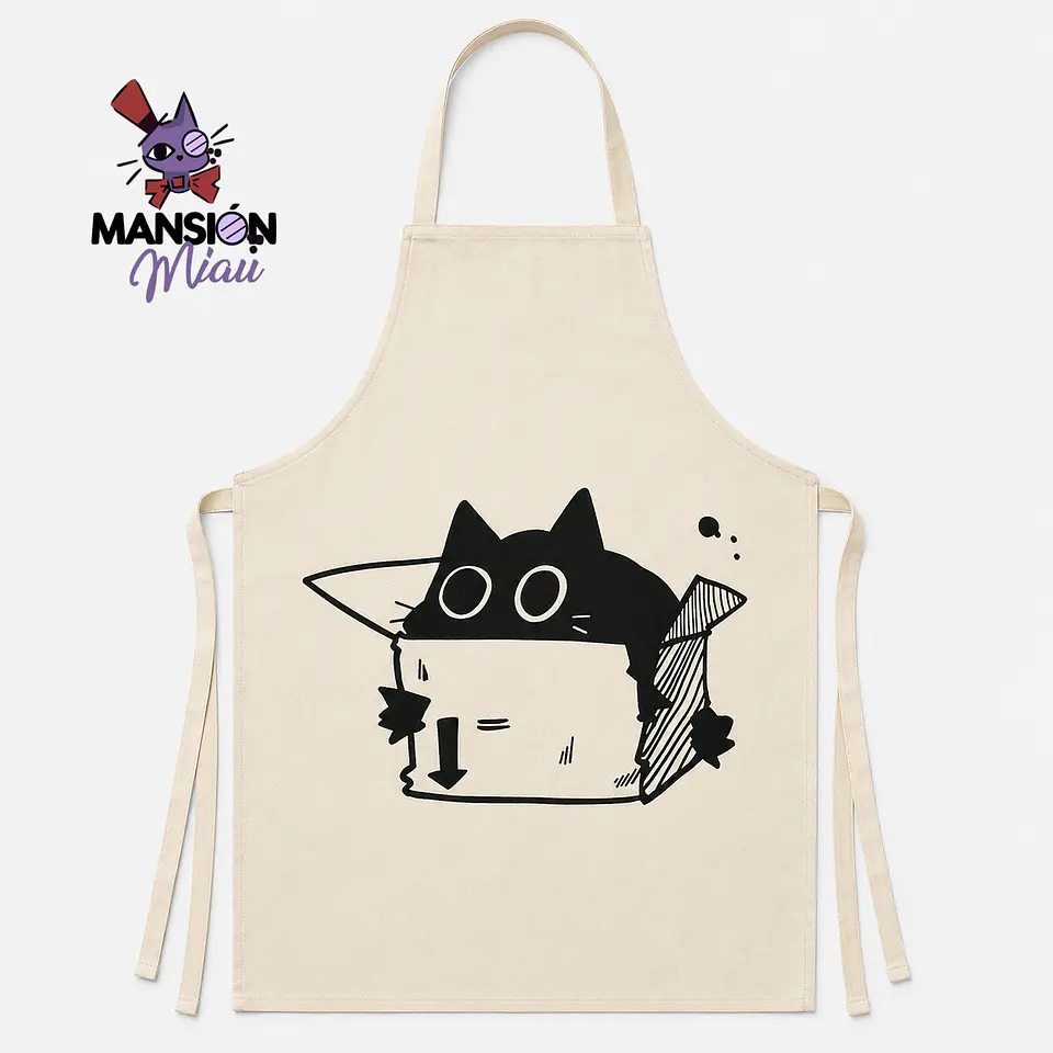 DELANTAL COCINA PARA ADULTO GATITO NEGRO 7