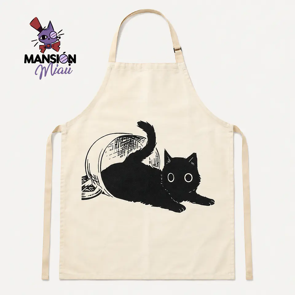 DELANTAL COCINA PARA ADULTO GATITO NEGRO 10