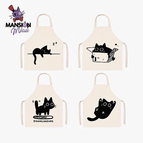 DELANTAL COCINA PARA NIÑO GATITO NEGRO