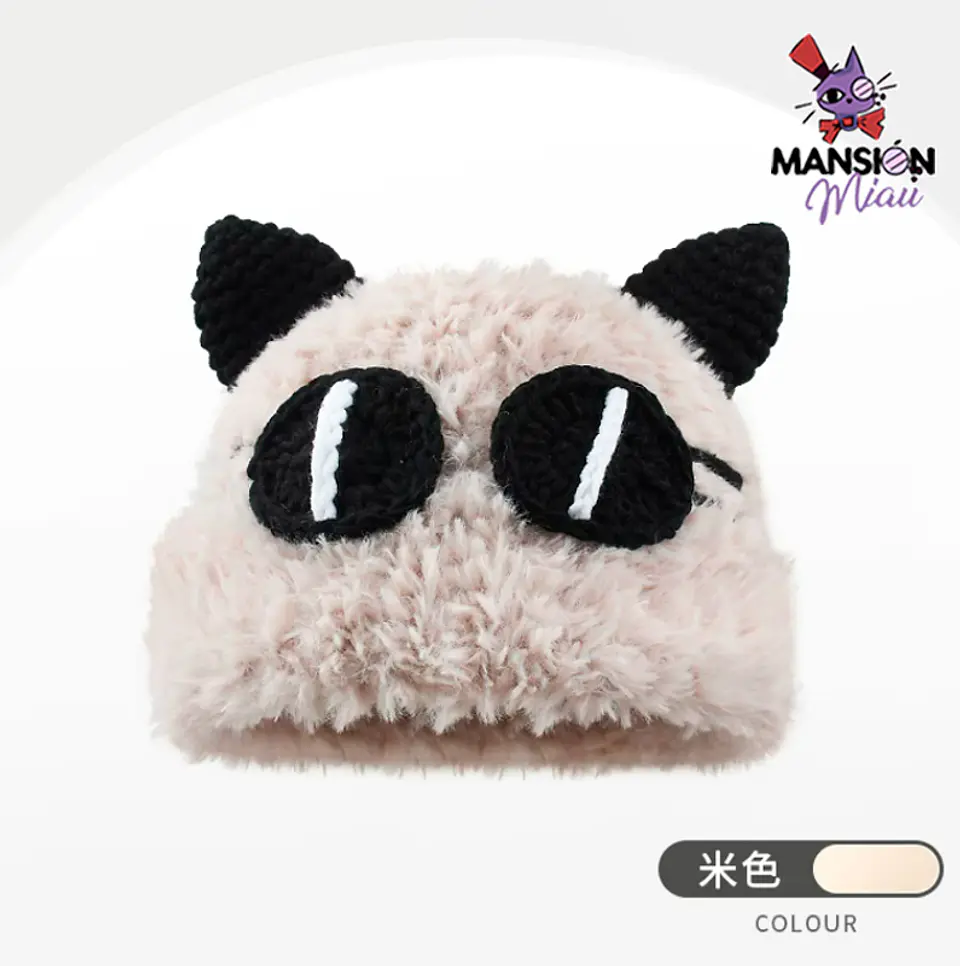 GORRO PELUDO OJOS DE GATO  3