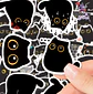 CAJA 60 STICKERS GATO NEGRO CUTE - Miniatura 2
