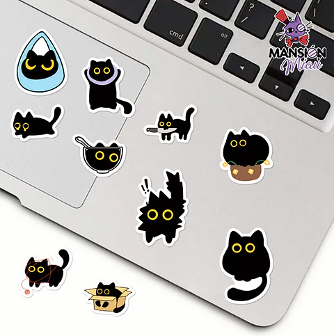 ROLLO 500 STICKERS GATO NEGRO