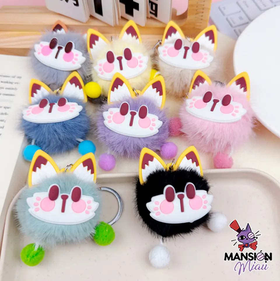 LLAVERO GATITO POMPON COLORES 1