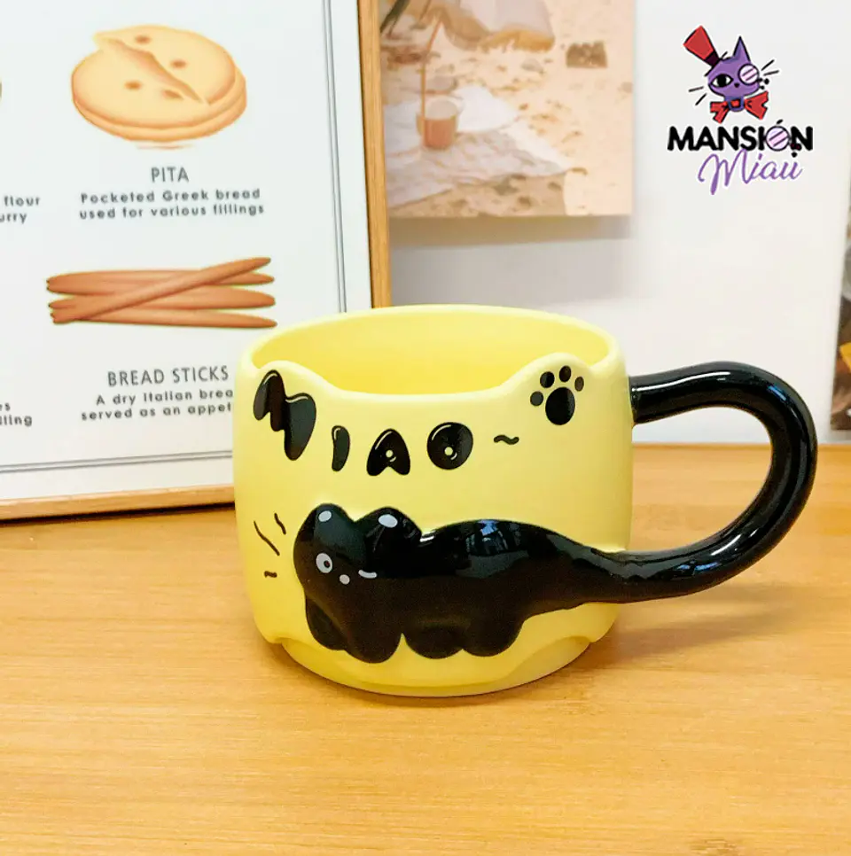 TAZA APILABLE CERAMICA GATO NEGRO MIAO 5