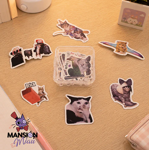 CAJA DE STICKER GATOS CHISTOSOS